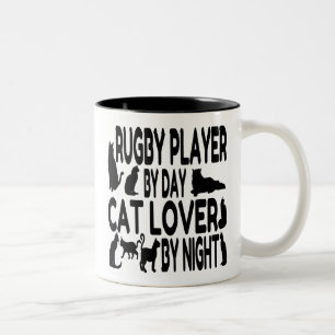 Tasse 2 Couleurs Joueur de rugby Amoureux des chats