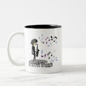 Tasse 2 Couleurs Joueur de saxophone beatnik de jazz (Gauche)