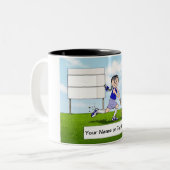 Tasse 2 Couleurs Joueuse de hockey sur gazon - Femme (Devant gauche)