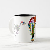 Tasse 2 Couleurs Jour de crâne de cheval des morts (Devant gauche)