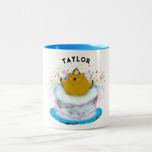 Tasse 2 Couleurs Jour de la marmotte Anniversaire (Centre)