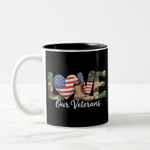 Tasse 2 Couleurs Jour de nos vétérans Drapeau américain de fierté m