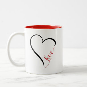 Tasse 2 Couleurs Jour de valentines mignonnes et simples