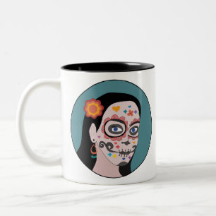 Tasse 2 Couleurs Jour des morts de Día de Los Muertos