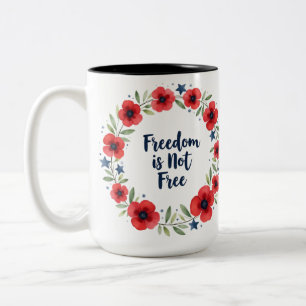 Tasse 2 Couleurs Jour des vétérans - La liberté n'est pas gratuite 