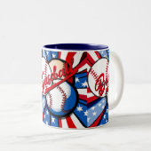 Tasse 2 Couleurs Jours de baseball (Devant droit)