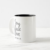 Tasse 2 Couleurs Joy Peace Love Inspirational (Devant gauche)