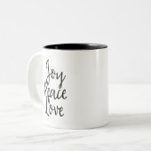 Tasse 2 Couleurs Joy Peace Love Inspirational (Devant gauche)