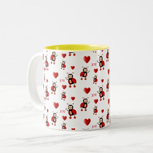 Tasse 2 Couleurs Joy Texte sur le blanc (Devant gauche)