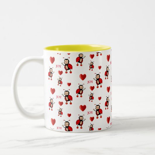 Tasse 2 Couleurs Joy Texte sur le blanc (Gauche)