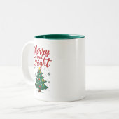 Tasse 2 Couleurs Joyeuse et brillante Musique de Noël (Devant gauche)