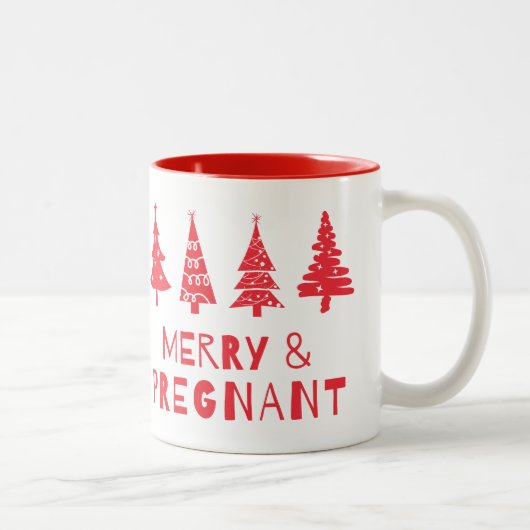 Tasse 2 Couleurs Joyeuse et enceinte à Noël (Droit)