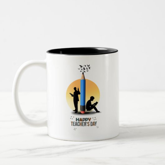 Tasse 2 Couleurs Joyeuse Fête des Enseignants Graphique (Gauche)