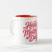 Tasse 2 Couleurs Joyeuse fête des mères beau design (Devant gauche)