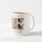 Tasse 2 Couleurs Joyeuse Fête des mères Simple Script moderne Cinq  (Devant droit)