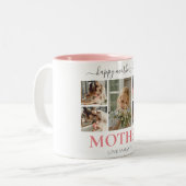 Tasse 2 Couleurs Joyeuse Fête des mères Simple Script moderne Cinq  (Devant gauche)