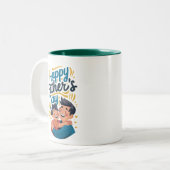 Tasse 2 Couleurs Joyeuse Fête des Pères (Devant gauche)