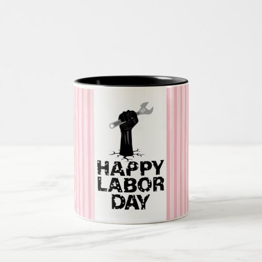 Tasse 2 Couleurs Joyeuse fête du Travail (Centre)