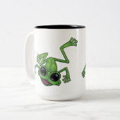 Tasse 2 Couleurs Joyeuse grenouille verte (Devant gauche)