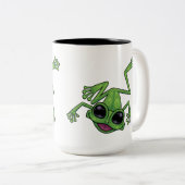 Tasse 2 Couleurs Joyeuse grenouille verte (Devant droit)