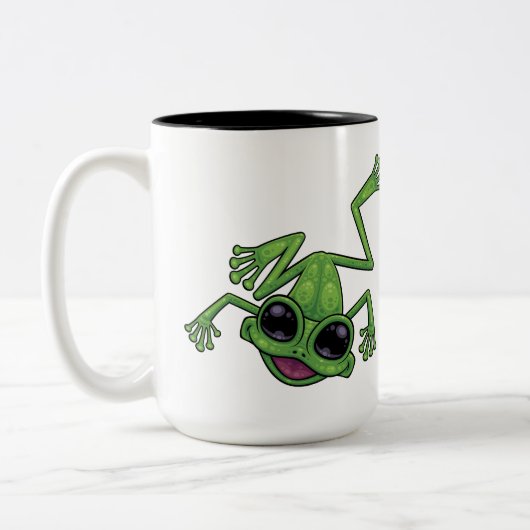 Tasse 2 Couleurs Joyeuse grenouille verte (Gauche)
