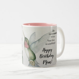 Tasse 2 Couleurs Joyeuse mère de colibri Birthday Watercolor