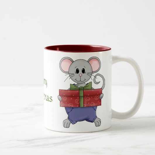 Tasse 2 Couleurs Joyeuse nuit avant la souris de Noël (Droit)