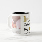 Tasse 2 Couleurs Joyeuse première Fête des pères 2 Photo (Devant gauche)