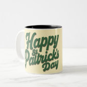 Tasse 2 Couleurs Joyeuse Saint-Patrick Cute Leprechaun (Devant gauche)