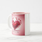 Tasse 2 Couleurs Joyeuse Saint-Valentin (Devant gauche)