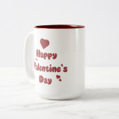 Tasse 2 Couleurs Joyeuse Saint-Valentin Cœurs Mignons (Devant gauche)