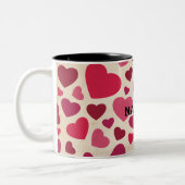 Tasse 2 Couleurs Joyeuse Saint-Valentin cœurs rouges mignons (Gauche)