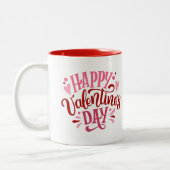Tasse 2 Couleurs "Joyeuse Saint Valentin" Personnalisé (Gauche)