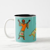 Tasse 2 Couleurs Joyeuses femmes Zulu dansant (Gauche)