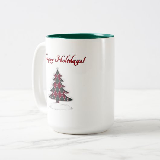 Tasse 2 Couleurs Joyeuses fêtes ! (Devant gauche)