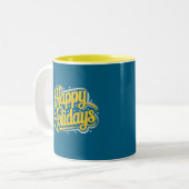 Tasse 2 Couleurs Joyeuses fêtes Art numérique (Devant gauche)