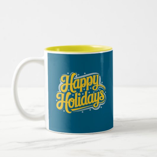 Tasse 2 Couleurs Joyeuses fêtes Art numérique (Gauche)