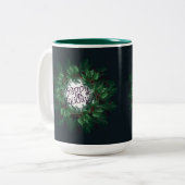 Tasse 2 Couleurs Joyeuses fêtes de Noël Wreath ! Noël Latte M (Devant gauche)