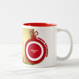 Tasse 2 Couleurs Joyeuses fêtes. Noël du logo d'entreprise person