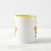 Tasse 2 Couleurs Joyeuses fleurs orange et jaune (Centre)