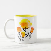 Tasse 2 Couleurs Joyeuses fleurs orange et jaune (Gauche)