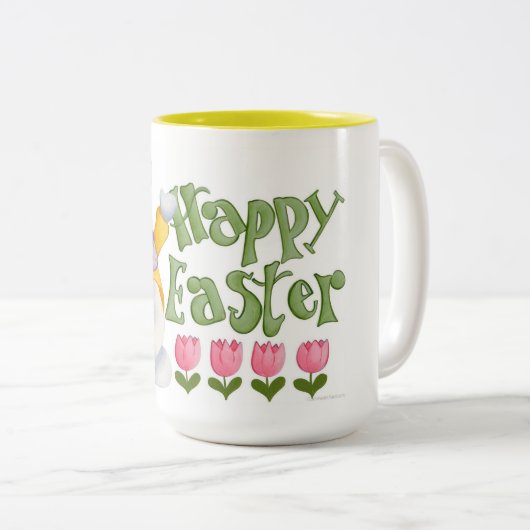 Tasse 2 Couleurs Joyeuses Pâques (Devant droit)