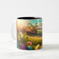 Joyeuses Pâques dans un paysage printanier