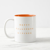 Tasse 2 Couleurs Joyeuses sorcières d'Halloween Drôle Orange (Gauche)
