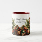 Tasse 2 Couleurs Joyeuses vacances Dressage Noël (Centre)