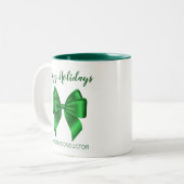 Tasse 2 Couleurs Joyeuses vacances Élégant vert (Devant gauche)