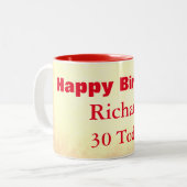 Tasse 2 Couleurs Joyeux 30e anniversaire Personnalisé (Devant gauche)