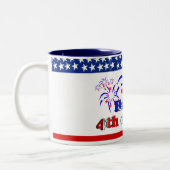 Tasse 2 Couleurs Joyeux 4 juillet avec Fireworks (Gauche)