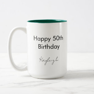 Tasse 2 Couleurs Joyeux 50e Anniversaire Cinquante Ans Fête Personn