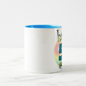 Tasse 2 Couleurs Joyeux 55e Anniversaire (bleu) (Centre)